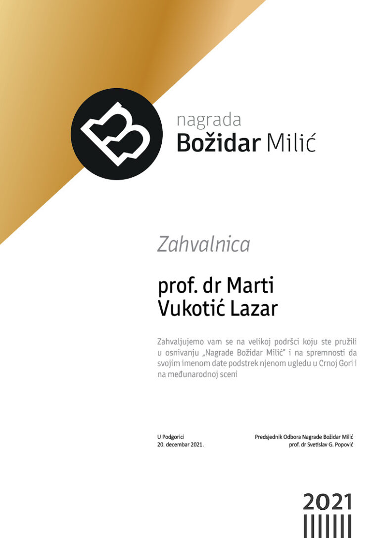 prof. dr marta Vukotić Lazar